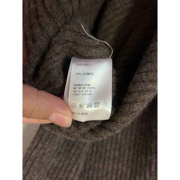 Nap Loungewear Cashmere Rib-Knit Crew Neck Pullover Sweater M Brown - Picture 6 of 8